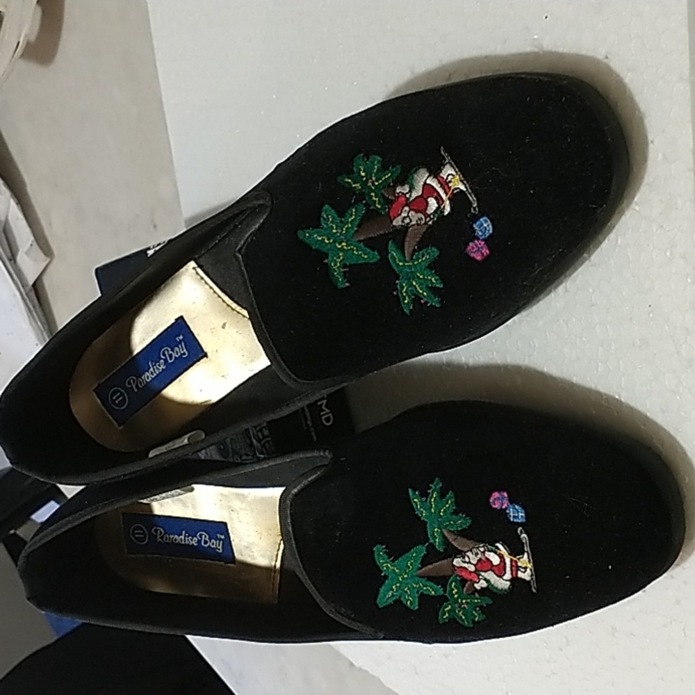 Christmas Shoes Black With Santa and Palm Trees